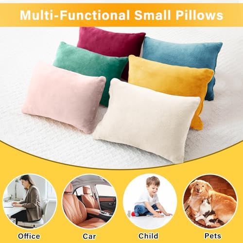 1 MIDDLE ONE 2 Pack Small Pillow, Memory Foam Mini Pillow 11 X 7 Inches for Travel, Sleeping, Nap and Neck, Knee, Lumbar Support, Tiny Cushion for Pet, Dogs (Lake Blue) - Image 5
