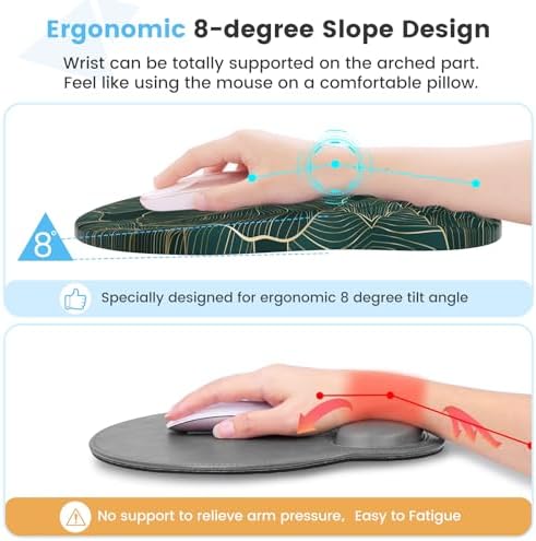 HAOCOO 3-Pcs Ergonomic Workspace Set with Wrist Support, Green - Image 2