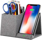 COSOOS Fast Wireless Charger with Desk Organizer, Desk Phone Charger Compatible with 12/12 Pro/12 Pro Max/12 Mini/SE /11/11 Pro Max/XS, Galaxy S20/S20+/S10/Note 10/Note 9/(No AC Adapter) by COSOOS