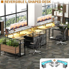 Aheaplus L Shaped Desk with File Drawer, Reversible L Shaped Gaming Desk - Image 5