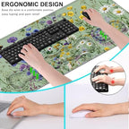Keyboard Wrist Rest and Mouse Pad with Wrist Support Set Ergonomic Coaster,Memory Foam,Easy Typing Pain Relief,Large XL Desk Mat 31.5"x 11.8",Bee Wildflower Meadow - Image 6