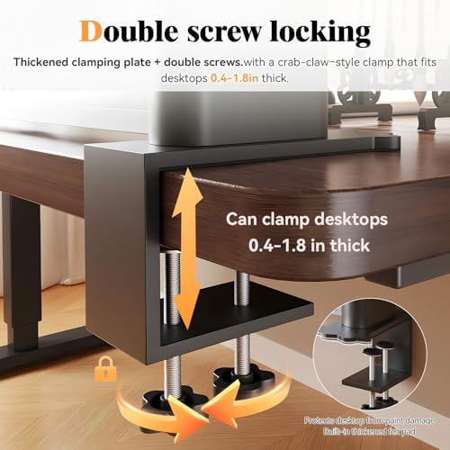 Clamp on Desk Shelf with Pegboard, Adjustable Desktop Hutch Organizer, No-Drill Over the Desk Storage Rack, Heavy Duty Metal Frame Vertical Stand with DIY Accessories for Home Office & Gaming Setup - Image 3