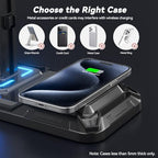 KDD Headphone & Controller Stand with Wireless Charging - Rotatable Headset Stand with 9 Light Modes - Controller Holder with 2 USB and Type C Ports - for Gamers Desktop Accessories - Image 3