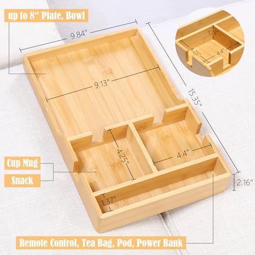 Nnewvante Couch Table Insert Between Cushions,15.35x9.84-inch Bamboo - Image 5