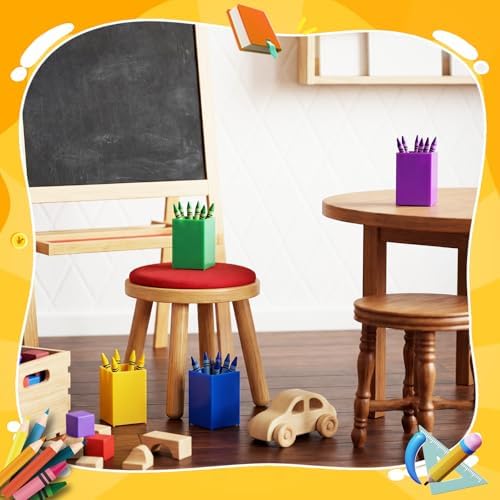 Sherr 24 Pack Pencil Cups Crayon Holders Rainbow Acrylic Organizer, Bright - Image 5