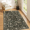 DUKINO 4x6 Area Rug, Washable Rug for Living Room Non Slip, Charcoal Black by DUKINO