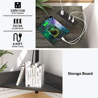 Armocity Corner Desk Small Desk with Outlets Corner Table for Small Space, Computer Desk with USB Ports Triangle Desk with Storage for Home Office, Workstation, Living Room, Bedroom, Oak - Image 4