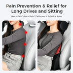 Coverado Car Headrest Pillow, Ergonomic Memory Foam Car Neck Pillow for Driving Seat with Adjustable Strap, Soft PU Leather Breathable Removable Cover Neck Support for Neck Pain Relief, BlackRed - Image 6