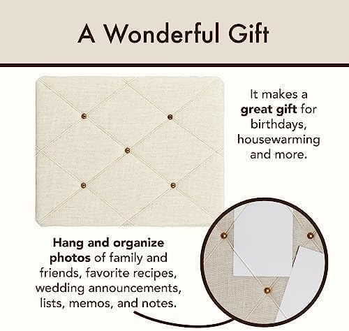 White Burlap Bulletin Picture & Memo Board, 19.75 x 15.75 in - Image 5
