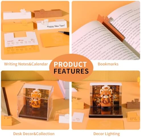 3D Time Piece Calendar 2027 With 52 Weekly Calendars, 3D memo pad tear away calendar 2027, Artsy Pads Suitable for Room and Office Desktop Decoration, Gift Giving (Raccoon) - Image 6