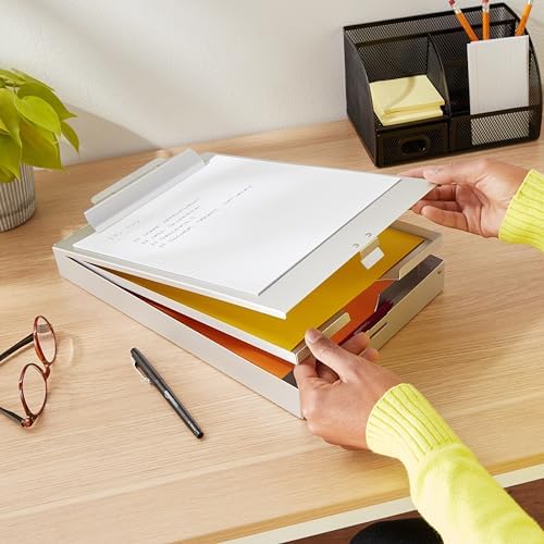 Amazon Basics Metal Clipboard with 2 Storage Compartments, Letter Size, 250 Sheet Capacity, Office Supplies with Self-Closing Latch, 14.1 x 9.2 x 2.6 inches, Silver - Image 6