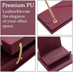 Leather Desk Set,13-Piece Desk Organizer Set, Executive Office Accessories with Desk Pad & Blotter, 2-Tier Tray, Pen Holder & More, Professional Office Desk Decor & Gift Set (Burgundy) - Image 5