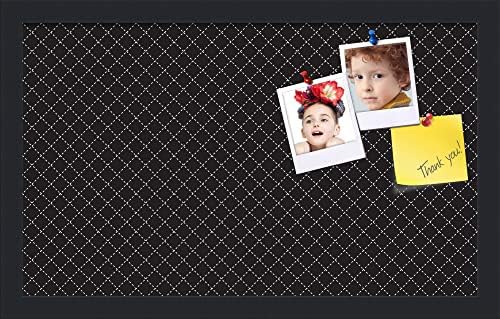 PinPix 20x12 inch Cork Bulletin Board. This Decorative Framed Pin Board Comes with Diamond Pattern in Black Design and Satin Black. Ideal for Home, Office Decor or School (PinPix-120) by PinPixBulletinBoards