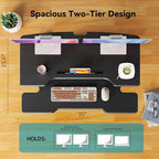 35" Standing Desk Converter, Quick Sit to Stand Desk Riser - Image 3