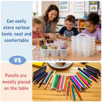 6 Pack Classroom Caddy With Handle for School Supplies, Clear - Image 4