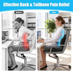 Ergonomic Seat Cushion for Office Chairs Lumbar Support Pillow, Black - Image 2