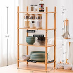 4‑Tier Bamboo Coffee Bar Organizer, Countertop Display Stand Shelf,Natural - Image 2