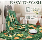 DUKINO 3x5 Area Rug, Floral Washable Rug for Bedroom Non Slip, Dark Green - Image 6