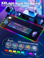 Magnetic Charging Mouse Pad 31.5x15.75, 15W Fast Wireless Charging Desk Mat, XXL Desk Pad RGB Gaming Mousepad, Home Office Large Keyboard Pad with Ultra-Smooth Surface, Non-Slip Base - Image 2