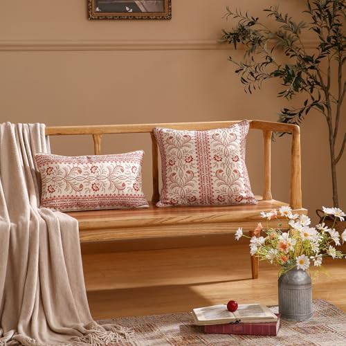 ISAENNE Designer Linen Throw Pillow Cover,Set of 2,20"x12"-Chamonix A - Image 3