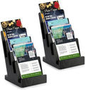 2 Pack 4 Tier Wood Brochure Holder Stand 6 x 9 inch Black Literature Holder Flyer holder for 5.5 x 8.5 inch 5 x 7 inch Booklets Pamphlets Menus Magazines Multi Purpose Organizer by Unknown