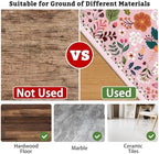 Office Chair Mat for Hardwood & Tile Floor,Boho Floral 36"x48" Computer Chair Mat for Rolling Chairs Carpet,Under Desk Non Slip Gaming Rug,Low-Pile Rubber Backing Large Protector Mat(Pink) - Image 4