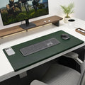 Edge-Locked Leather Desk Pad, Desk Blotter with Full Grip Fixation Lip, Waterproof Large Office Table Mat, Non-Slip Laptop Mouse Pads for Work Typing Writing (Dark Green,39.4"x19.7") by Unknown