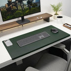 Edge-Locked Leather Desk Pad, Desk Blotter with Full Grip Fixation Lip, Waterproof Large Office Table Mat, Non-Slip Laptop Mouse Pads for Work Typing Writing (Dark Green,35.4"x17.7") by Unknown