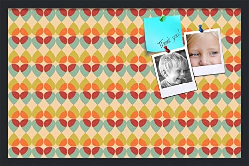 PinPix 28x18 inch Cork Bulletin Board. This Decorative Framed Pin Board Comes with Abstract Pattern in Color Design and Satin Black. Ideal for Home, Office Decor or School (PinPix-564) by PinPixBulletinBoards
