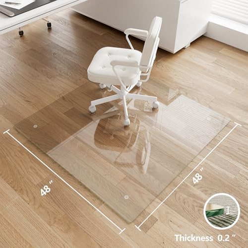 Koonmi Glass Chair Mat for Carpet, 48"x48" Thick Office Chair Mat - Image 2