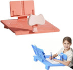 chislim Sitting Posture Corrector for Kids,Student Desktop Writing Board with Book Stand,Height Adjustable,Prevent Myopia,Fits Most Study Tables (Pink) by chislim