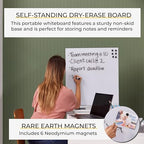 ECR4Kids MessageStor Glass Dry-Erase Board with Storage Stand and Magnets, White Board, White - Image 6