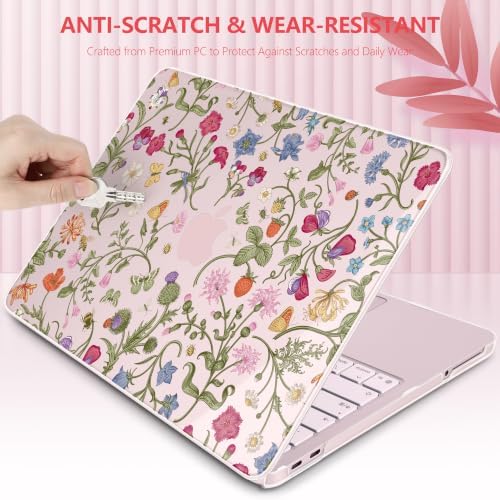 for MacBook Neo 13 inch Case 2026 (Model A3404, A18 Pro) Precision Fit & Scratch Unique Design Hard Shell, Keyboard Cover, Trackpad Protector, 2 OTG Adapter, for Women Cute, Garden Whimsy - Image 7