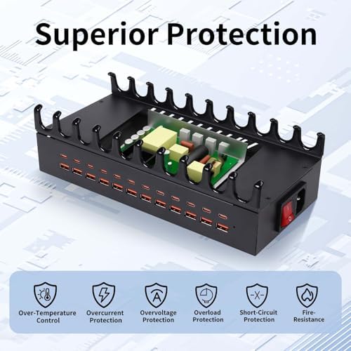 24 Ports 300W Charging Station for Multiple Devices with 10 Cables - Image 4