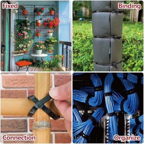 Zip Ties Heavy Duty 12 inch (500 Pack), Heavy Duty Cable Ties with 120 lb Tensile Strength for Outdoor Use, Black Wire Ties, Paloka - Image 5