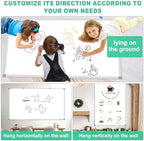 H-Qprobd Dry Erase White Board for Wall 6' x 3' Large Magnetic Whiteboard 72"x36" Aluminum Presentation Whiteboard with Long Pen Tray, 6 Markers, 2 Erasers &12 Magnets - Image 5