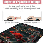 Large Keyboard Mouse Pad Set, Extended Mouse Pad+Keyboard Wrist Rest Support, Memory Foam Ergonomic Easy Typing, 4Pcs (31.5×11.8 in) Desk Pad Set for Office Home,Cardinal Bird - Image 5