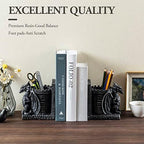 MyGift Gothic Dragon Bookends with Castle Pencil Cup, Black Resin, 1 Pair - Image 3