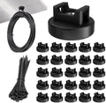 125 Pcs Magnetic Cable Zip Tie Mounts, Magnetic Cable Ties (25 Pcs Multipurpose Magnets & 100 Pcs Releasable Zip Ties) Magnetic Wire Holder for Home Office Electrical Wire Management by Taiidaues