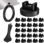125 Pcs Magnetic Cable Zip Tie Mounts, Magnetic Cable Ties (25 Pcs Multipurpose Magnets & 100 Pcs Releasable Zip Ties) Magnetic Wire Holder for Home Office Electrical Wire Management by Taiidaues