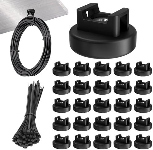 125 Pcs Magnetic Cable Zip Tie Mounts, Magnetic Cable Ties (25 Pcs Multipurpose Magnets & 100 Pcs Releasable Zip Ties) Magnetic Wire Holder for Home Office Electrical Wire Management by Taiidaues