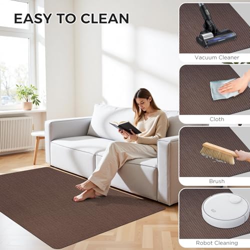 Sycoodeal Chair Mat, 40" x 55" Office Chair Mat for Hardwood and Tile Floor, Heavy Duty Floor Protector for Rolling Chairs, Non-Slip,Computer Mat for Home Office(Brown) - Image 6