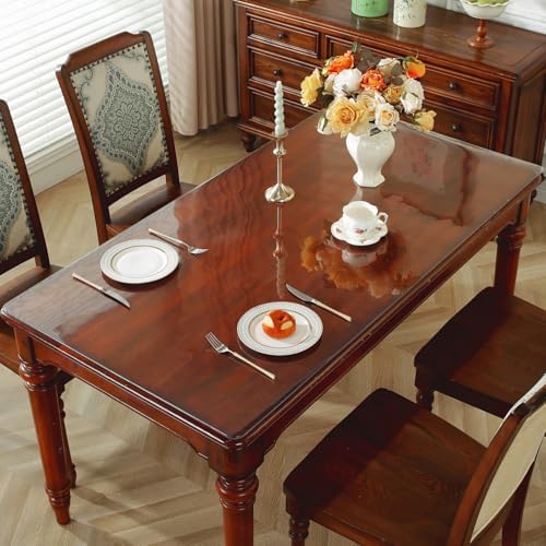 OstepDecor 32 x 60 in Clear Table Protector, Plastic Table Cover 2mm Thick - Image 5