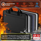 ENGPOW Accordion File Organizer, Fireproof 5200°F Expanding File Folder with 13 Pockets Document Organizer with Handle & Labels, Portable Home Office Travel Safe Storage for Letter A4 Files, Black - Image 2
