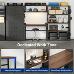 FLEXIMOUNTS 129" L Modular Garage Storage Cabinet with Workbench, Black - Image 3