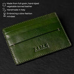 Time Resistance Credit Card Case - Leather Business Card Holder - Italian Handmade Card Organizer - Image 4
