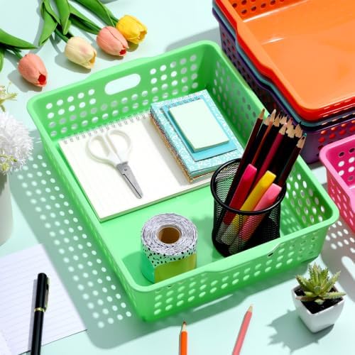 12 Pack Turn‑In Paper Trays for Classroom, Rainbow - Image 4