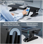 Computer Monitor Stand Riser for Desk,4.4-5.7 Inches Freely Height Adjustable with Cellphone Holder,Multi-Purpose Desktop Organizer Monitor Stands Riser for Computer,Laptop,Printer,TV (BLack) - Image 4