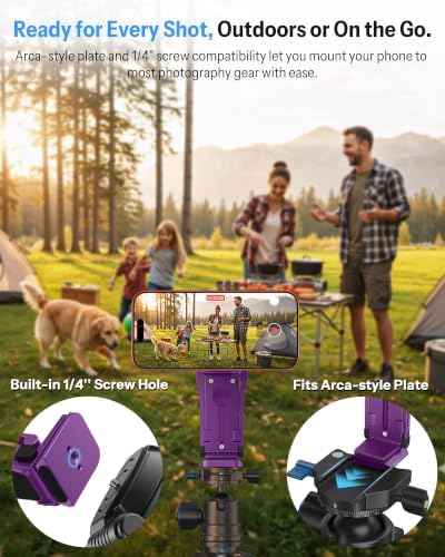 OMOTON TP02-Pro 5 in 1 Magnetic Phone Holder for Vlogging Essentials Purple - Image 4