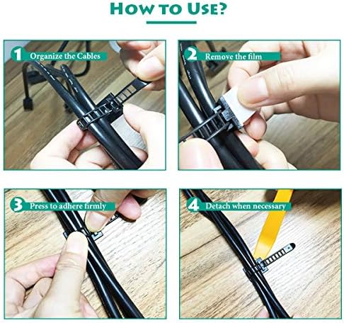 1000 Pieces Cable Management Desk Cord Organizer Cable Ties Wire Fasteners Clips - Image 6